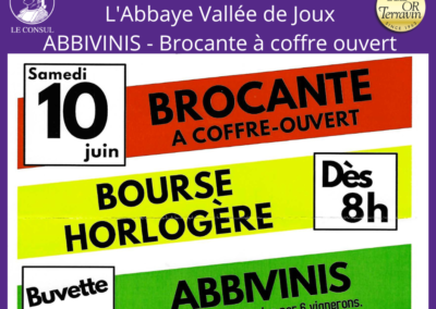 Brocante à Coffre Ouvert – Abbivinis – L’Abbaye